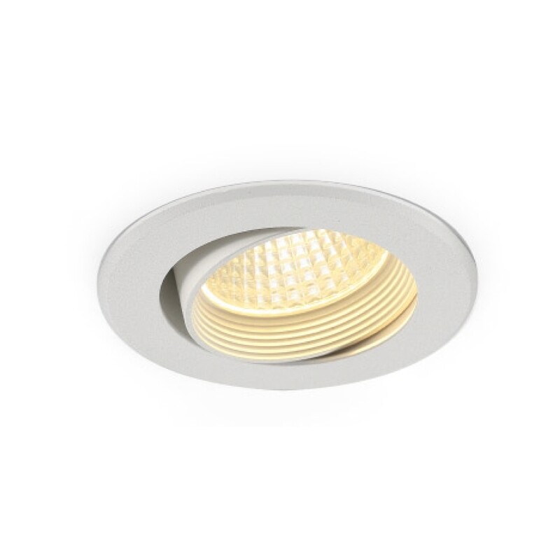 Lámpara tipo ojo de buey 3" contorno blanco LED direccionable luminosidad media luz extra cálida