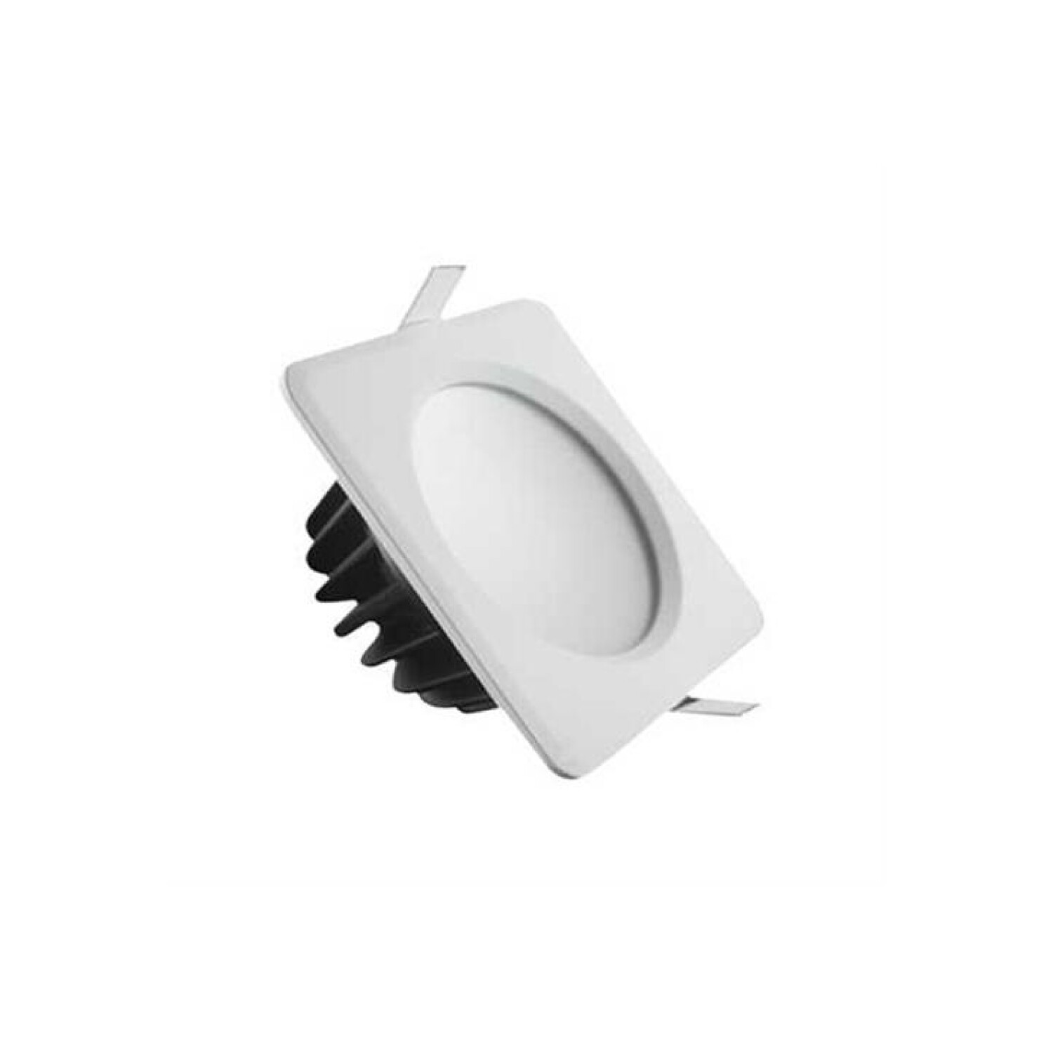Lámpara tipo ojo de buey cuadrado de 4" contorno blanco de luminusidad   alta pantalla opaca tipo de luz cálida instalación en exterior dimeable