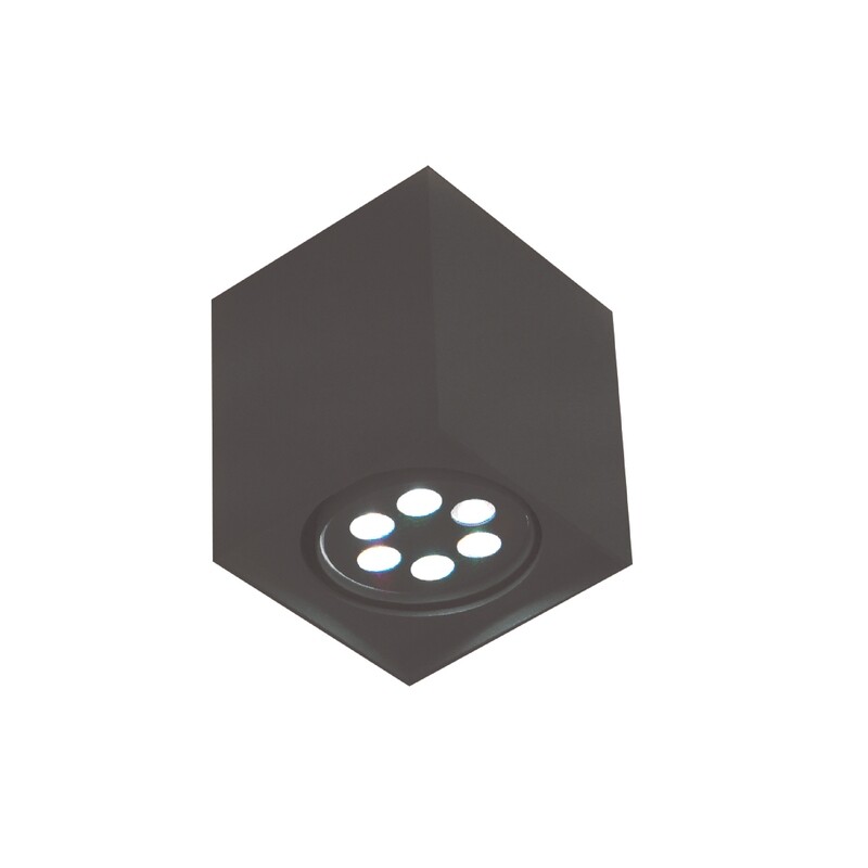 Lampara Deco cubo en color negro y luz cálida
