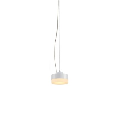 Lámpara de suspender modelo Deco Cilindro Flat color blanco acrílico luz tipo extra cálida