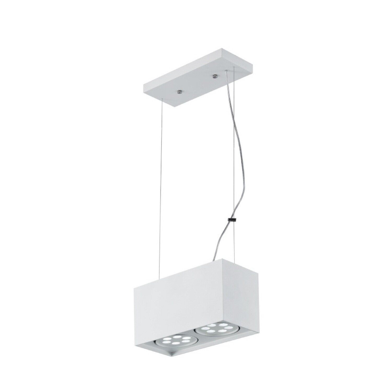 Lámpara de suspender modelo Deco Cubo doble color blanco extra luminosa luz tipo cálida