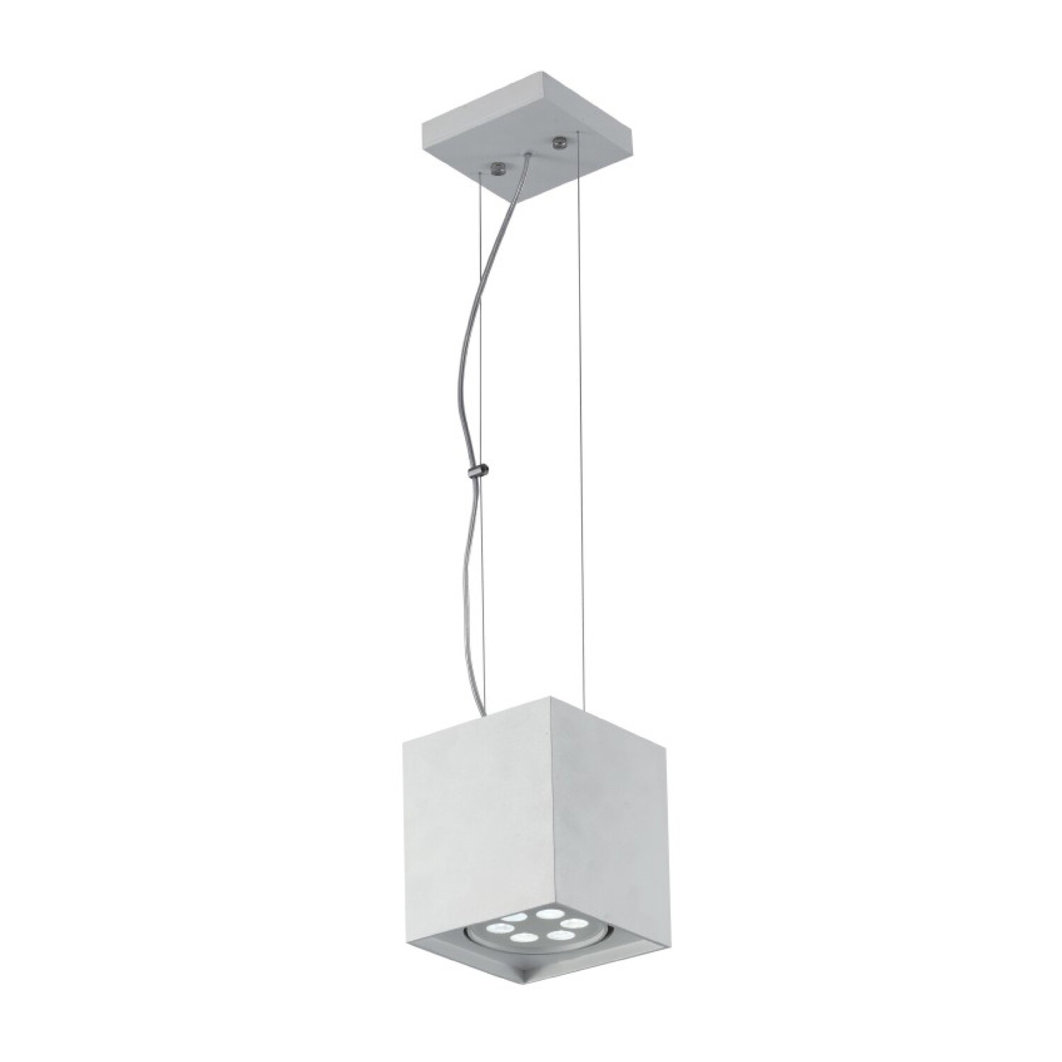 Lámpara de suspender modelo Deco Cubo color blanco acrílico luz tipo extra cálida