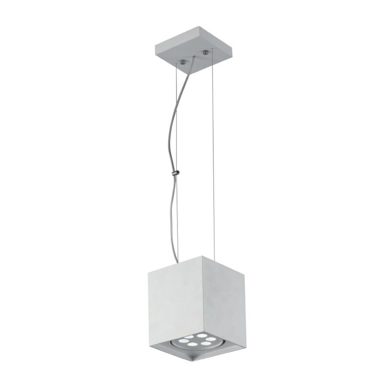 Lámpara de suspender modelo Deco Cubo color blanco acrílico luz tipo cálida