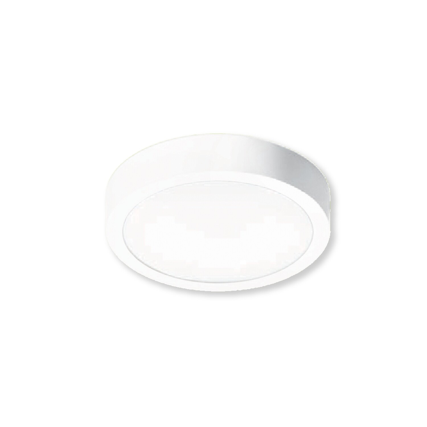 Lampara LED de sobreponer en caja metálica modelo POK estilo redonda en color blanco de 4" con luz cálida