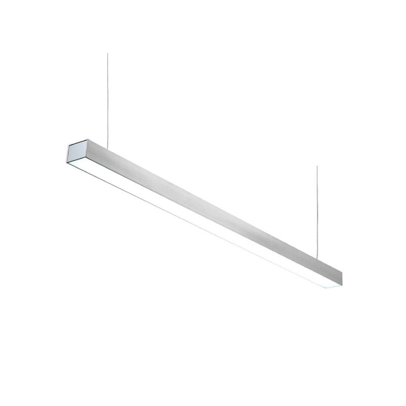 Lámpara de suspender lineal cuerpo de aluminio difusor blanco