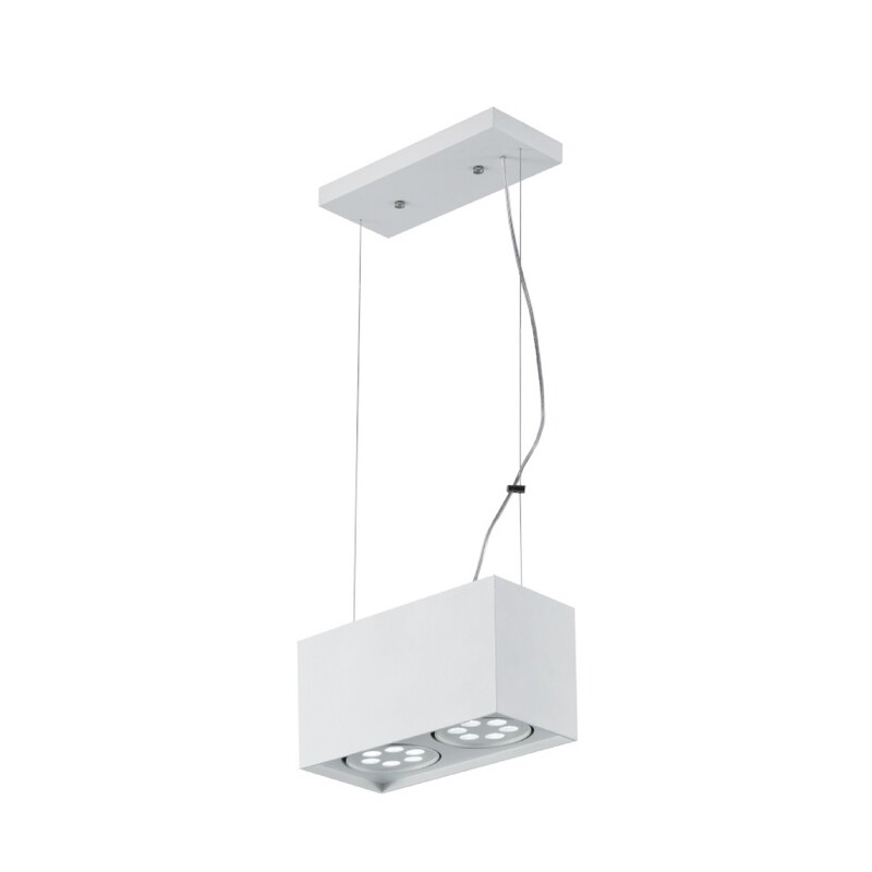 Lámpara de suspender modelo Deco Cubo doble color blanco extra luminosa luz tipo cálida dimeabler