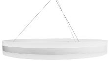 Lámpara circular de 78cms para uso como elemento de ambiente principal línea DECO  con haz lumínico hacia el techo y hacia el suelo, alto brillo y color de luz extra cálido dimeable.