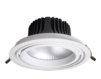 Lámpara tipo ojo de buey 4" contorno blanco LED direccionable luminosidad extra alta luz extra cálida dimeable