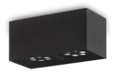 Lampara Deco cubo doble lámpara en color negro alta luminosidad y luz cálida