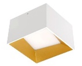 Lámpara de sobreponer LED de linea DECO cubo SKY color blanco/dorado luminosidad alta luz extra cálida uso interior