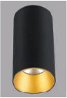 Lámpara de sobreponer LED línea DECO cilindro EVA color negro/dorado luminosidad mediana alta luz extra cálida uso interior