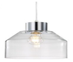 Lámpara de suspender decorativa modelo DECO Glass para bulbo LED Edison con base de bombillo E27. No incluye bombillo.