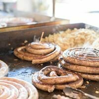 Sausage Sampler- Smoked, Fricadel, Brat + Livestream link and mustard Sausage Sampler- Smoked, Fricadel, Brat + Livestream link and mustard