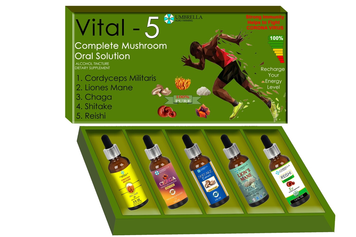 VITAL-5 mushroom tincture 5X 30ml