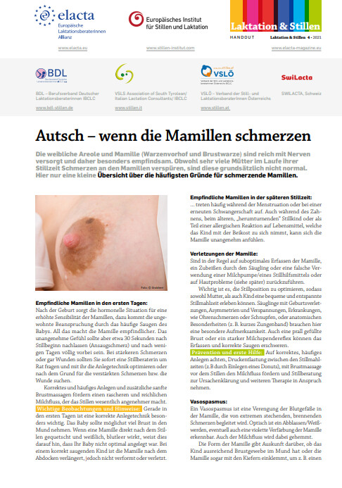 Autsch - wenn die Mamillen schmerzen