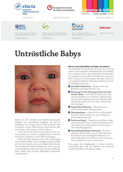 Untröstliche Babys - Handout Abreissblock á 50 Blatt