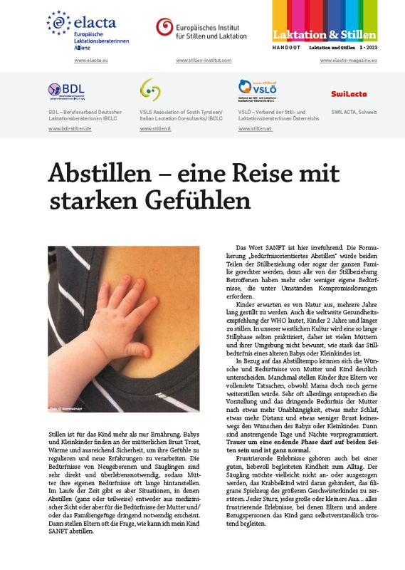 Abstillen - Eine Reise mit starken Gefühlen - Handout Abreissblock á 50 Blatt