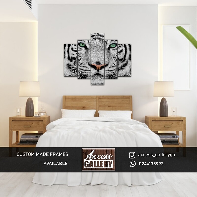 5 pieces White Tiger Portrait Canvas Print