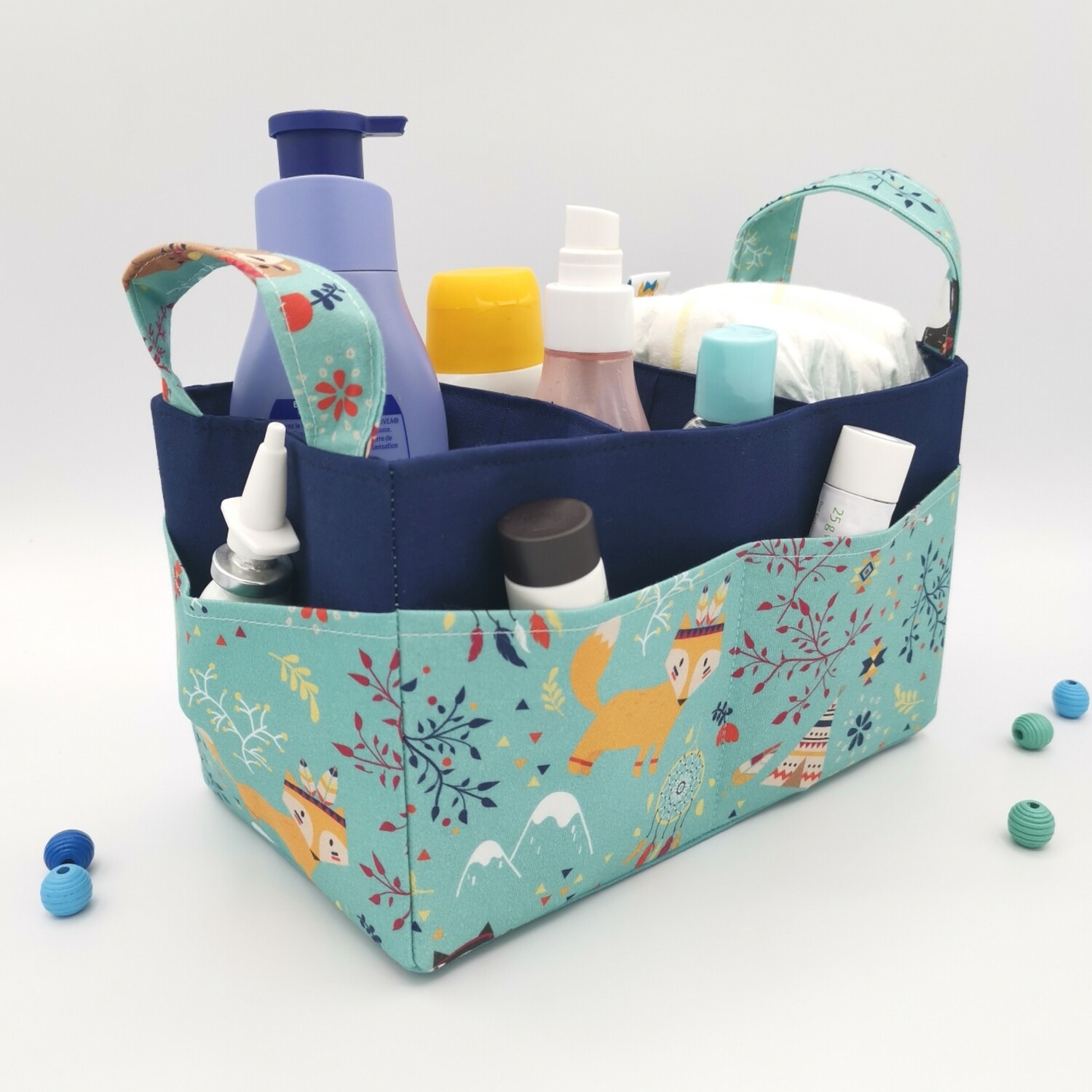 Panier De Rangement Table A Langer Bebe Organisateur Indian Fox