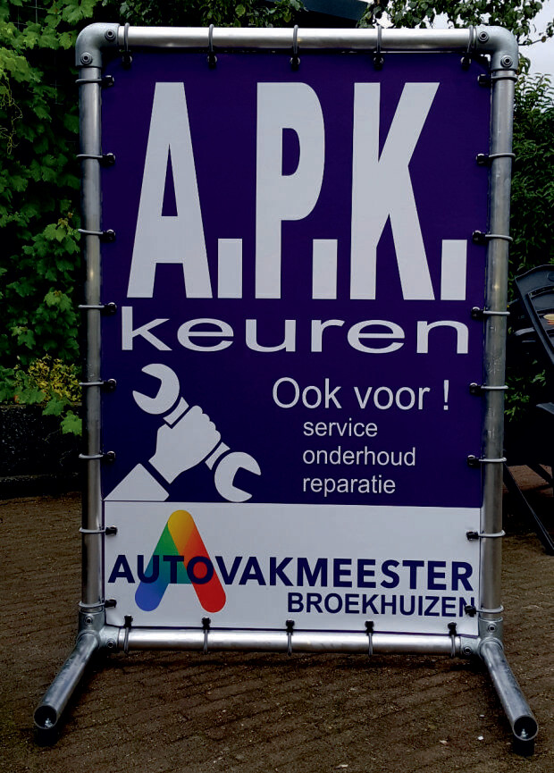 Aluminium buizenframe stoepbord.