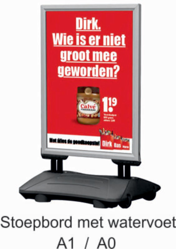 Stoepbord met watervoet