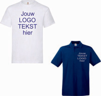 T-shirt / Sweater / Polo met eigen tekst of logo.
