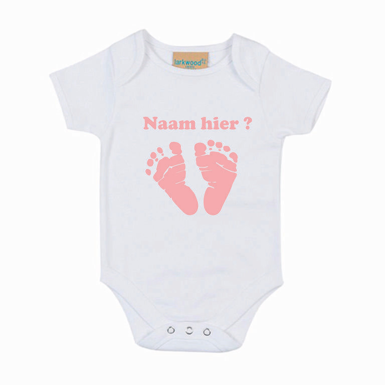Babyrompertje korte mouw opdruk Voetjes