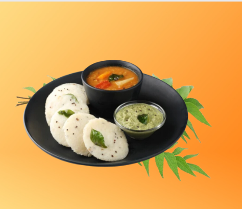 Lunch Meal Box-
Idli + Sambar + Chutney