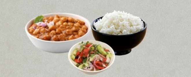 Chhole + Chawal + Salad