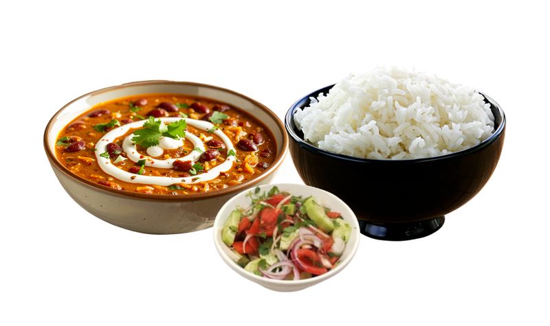 Udad Rajma + Rice + Salad