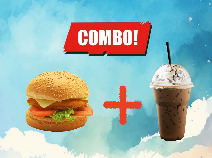 Burger + Cold Coffee