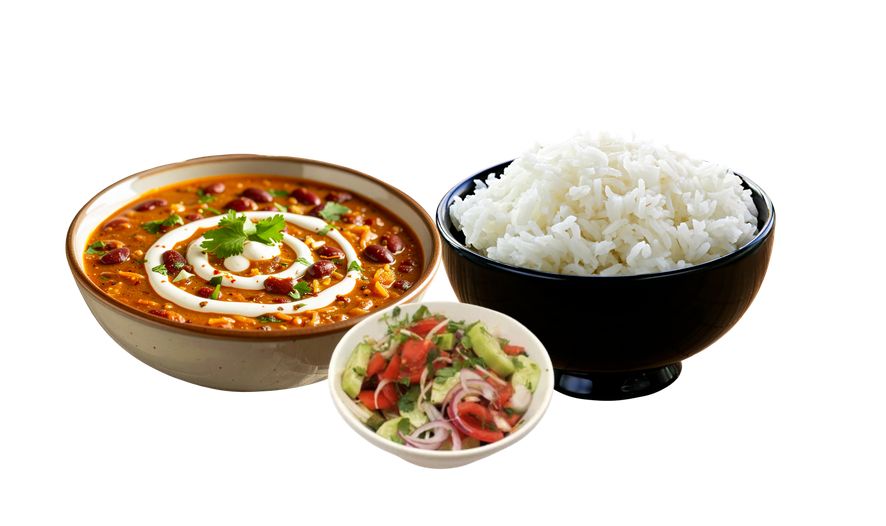 Udad Rajma + Rice + Salad