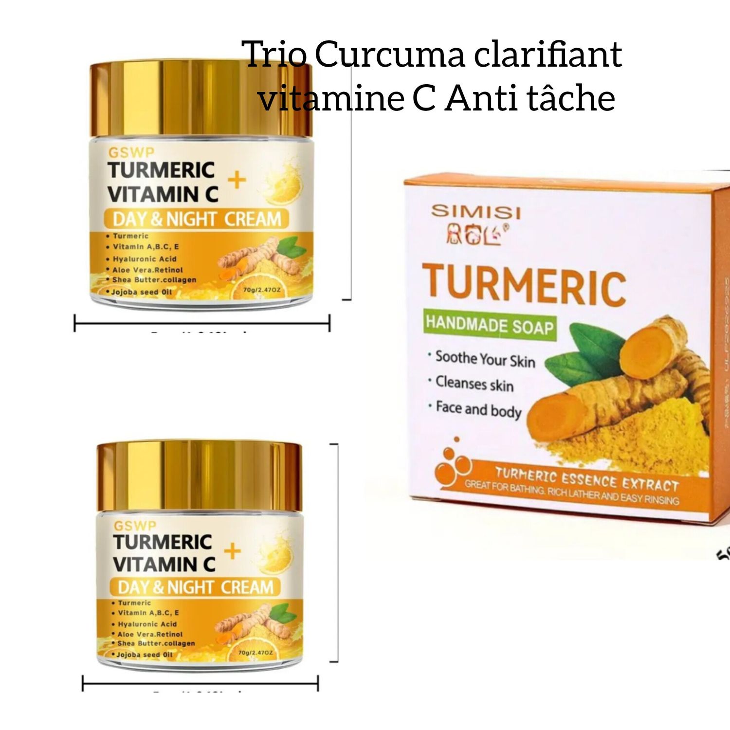 Trio au curcuma clarifiant anti tâche vitamine C
