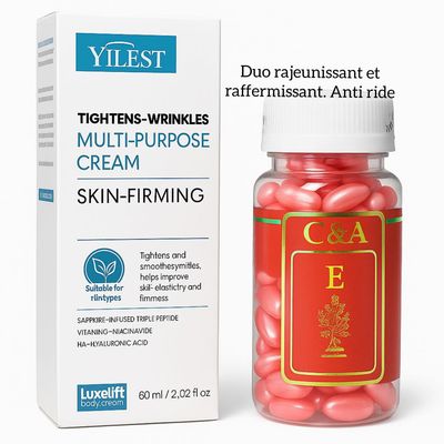 Duo Anti ride anti âge / Concentré de capsule d&#39;essence eclat jeunesse et de crème anti-âge rajeunissante