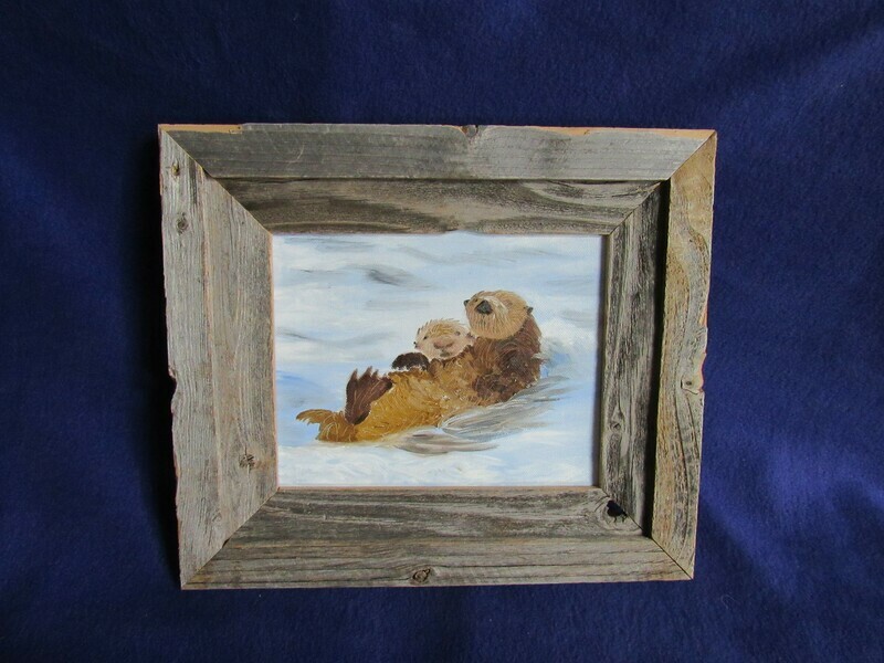 Otters “Mother&#39;s Day”. Artist Sharon Clark - Chosen for the First Lady of MD&#39;s book &#39;Artists of Maryland!&#39;