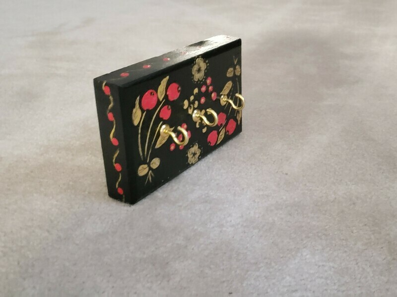 Decorative Wall Mount Key Holder &quot;Cherries&quot;,  Artist: Lyubov Paskova Anderson