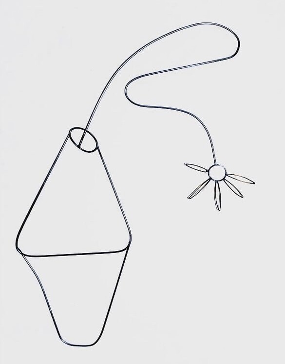 Wonky Wilted Flower in a Vase  (welded cold-rolled steel, 2020)
 Artist: Morgan Kelley