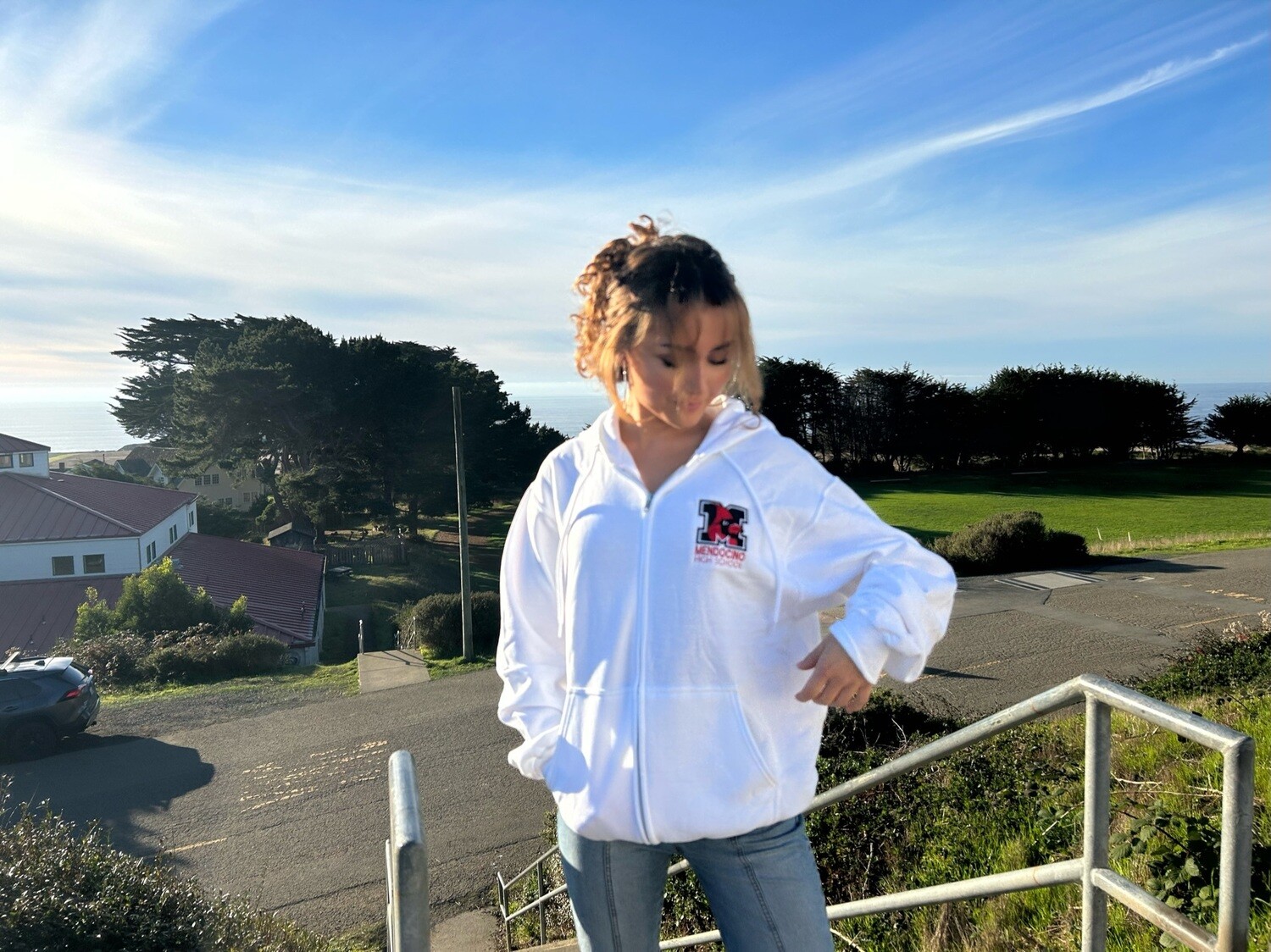 White Zip Cardinal Pride Hoodie