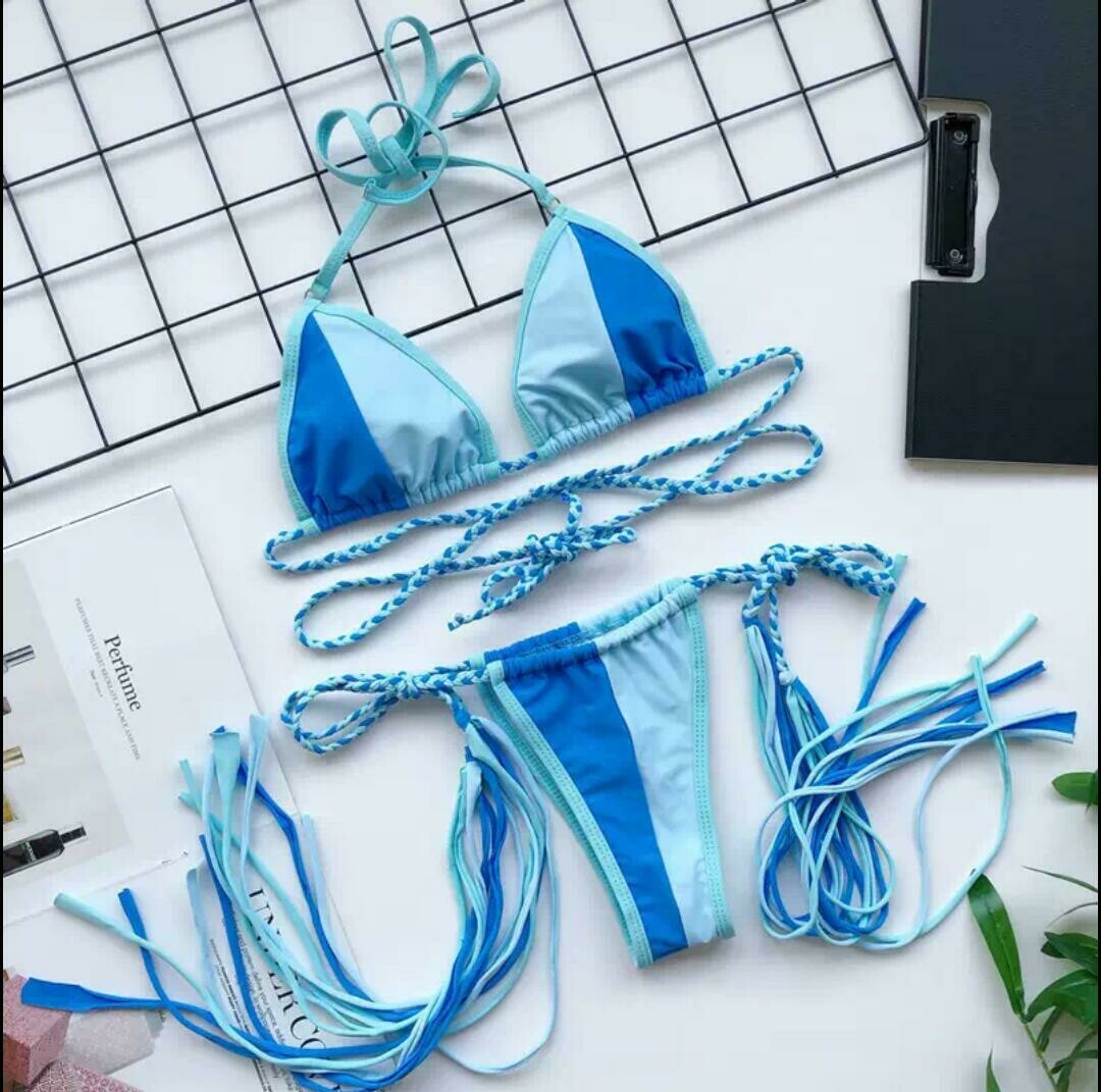 Tassel bikini - Blue