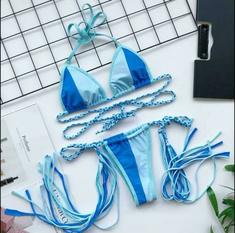Tassel bikini - Blue