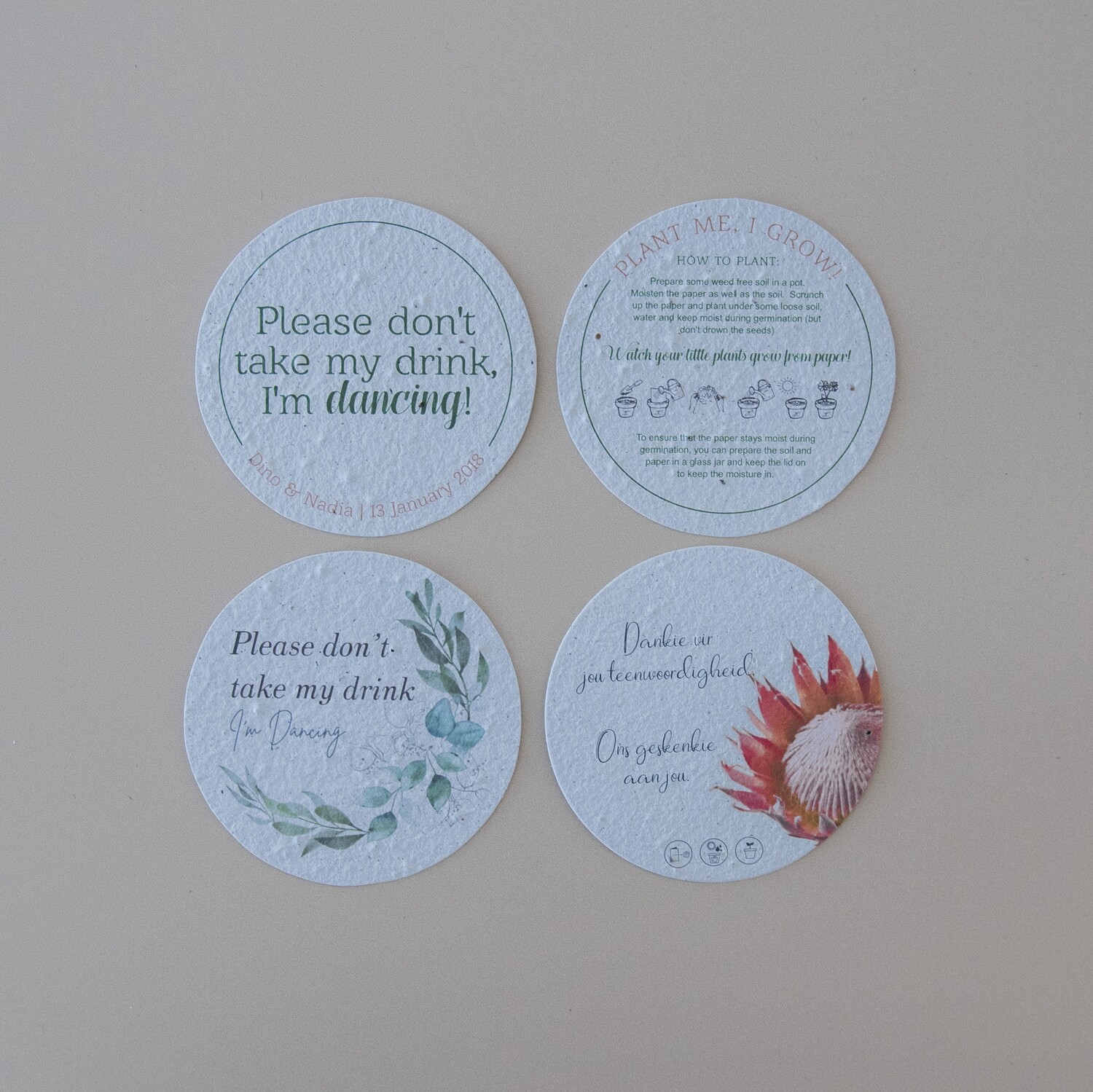 Coasters Single Side 90mm