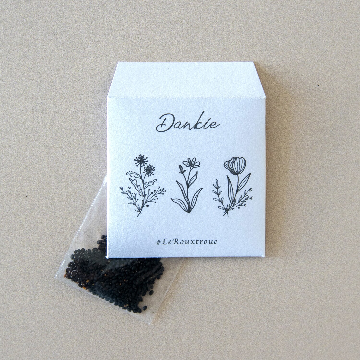 Recycled Paper Envelope (Printing Outside) with Seeds 60mm x 60mm