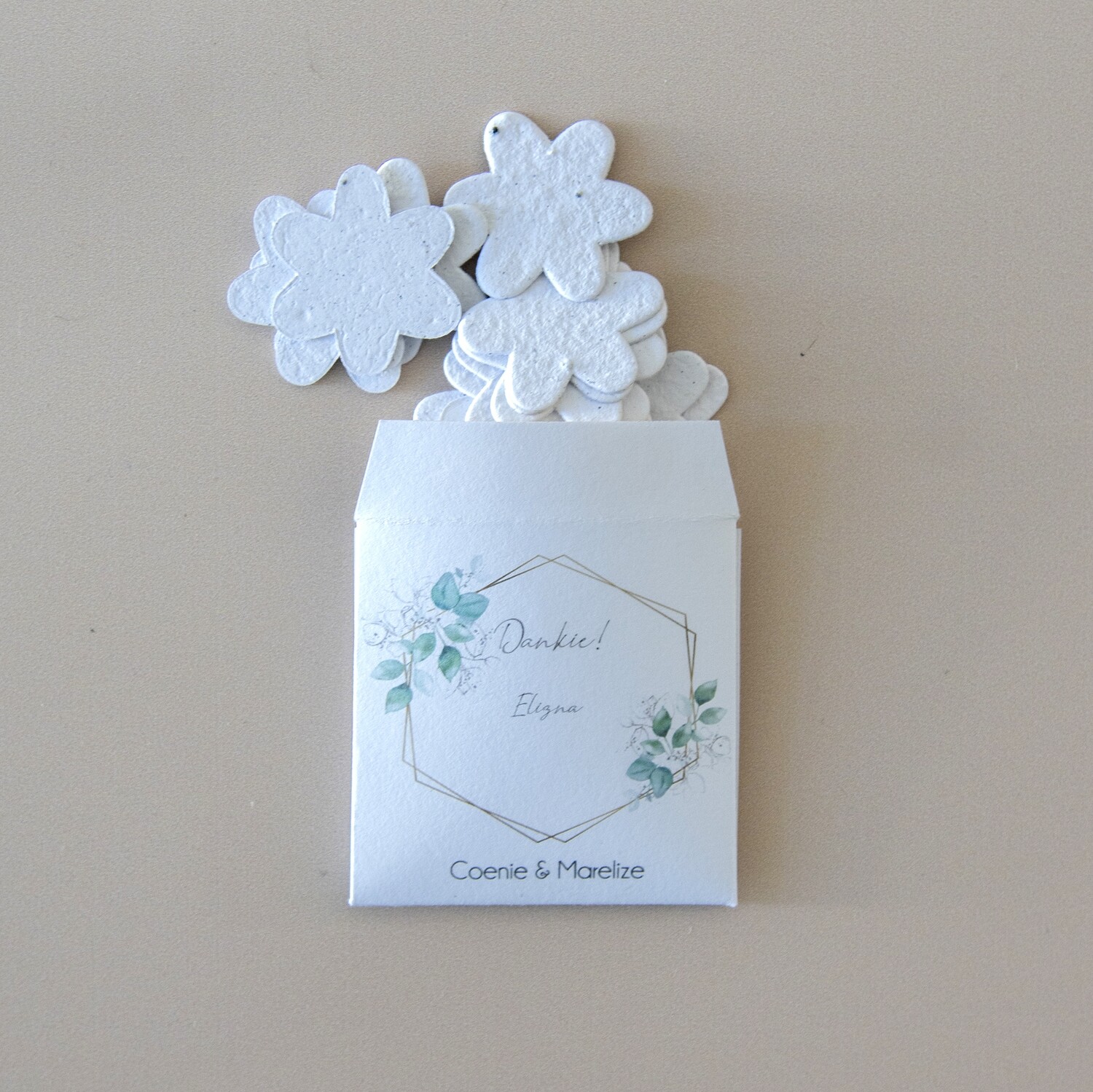 Recycled Paper or Kraft Paper Envelope with Confetti (Printed Outside) Side 60mm x 60mm