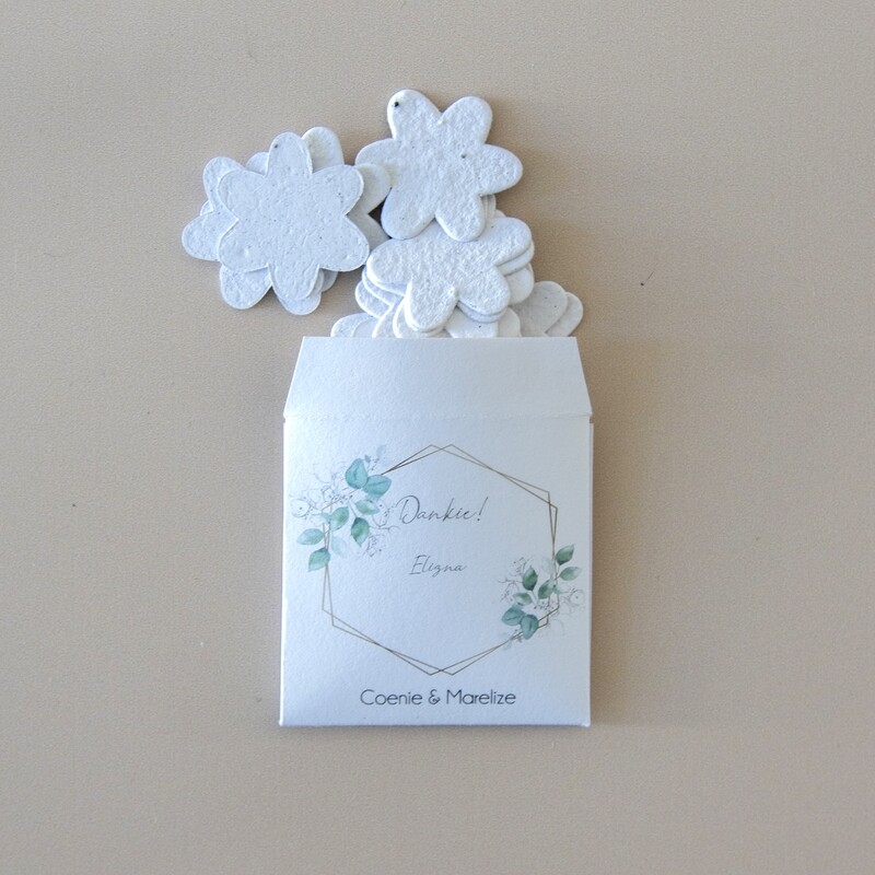 Recycled Paper or Kraft Paper Envelope with Confetti (Printed Outside) Side 60mm x 60mm