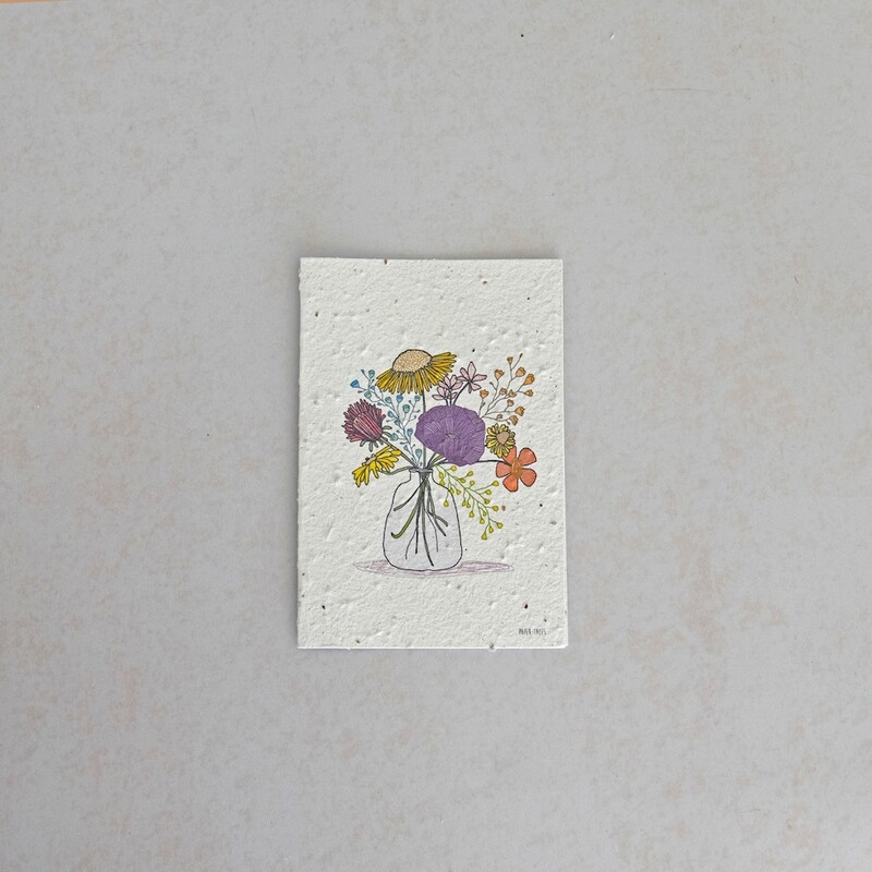 Rectangular Card - Flowers in Vase