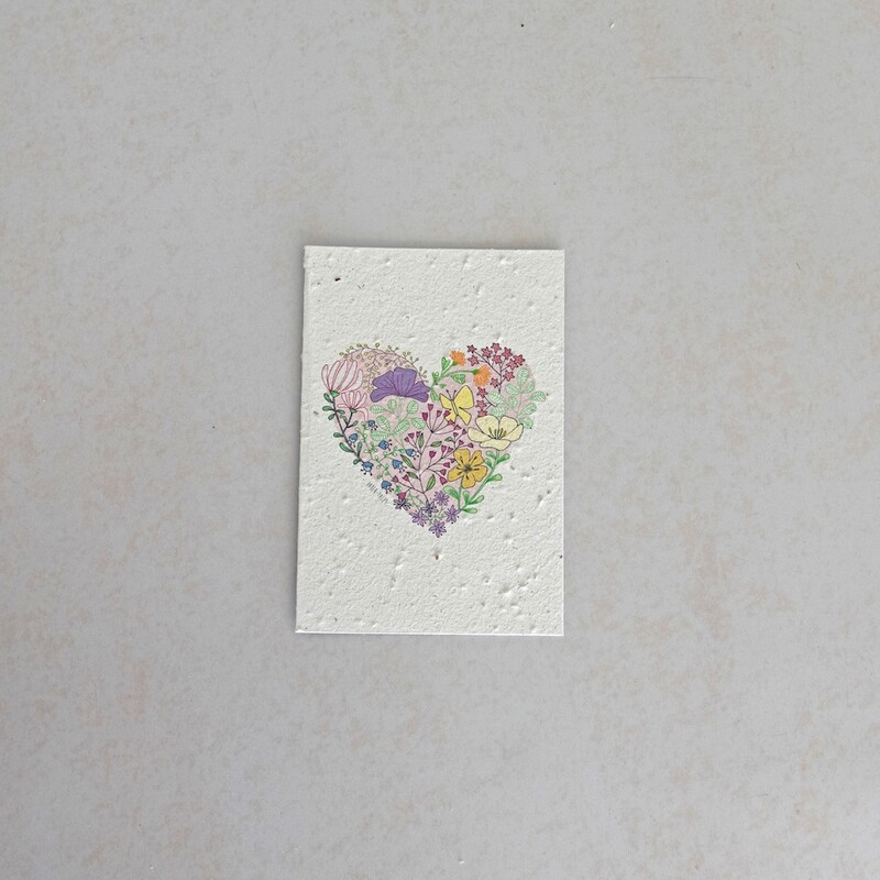 Rectangular Card - Flower Heart