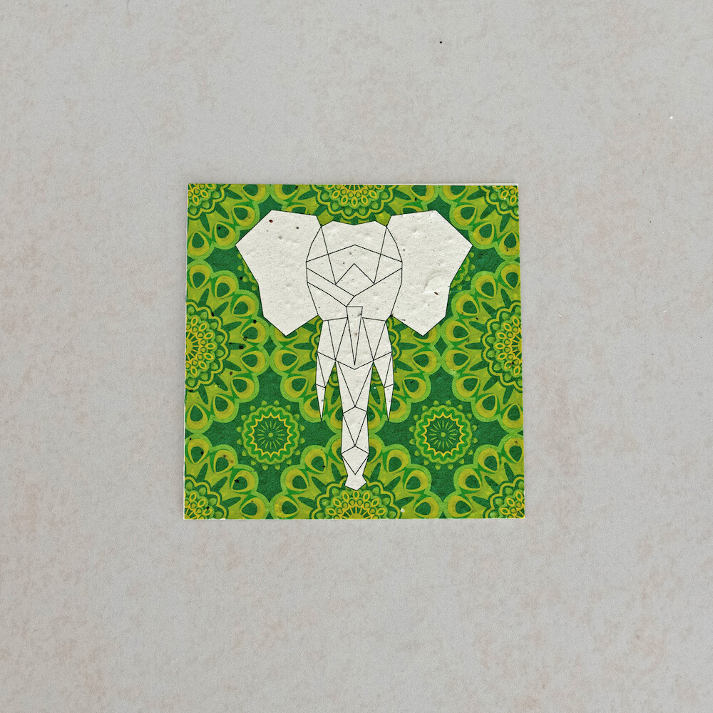 Square Card - Elephant