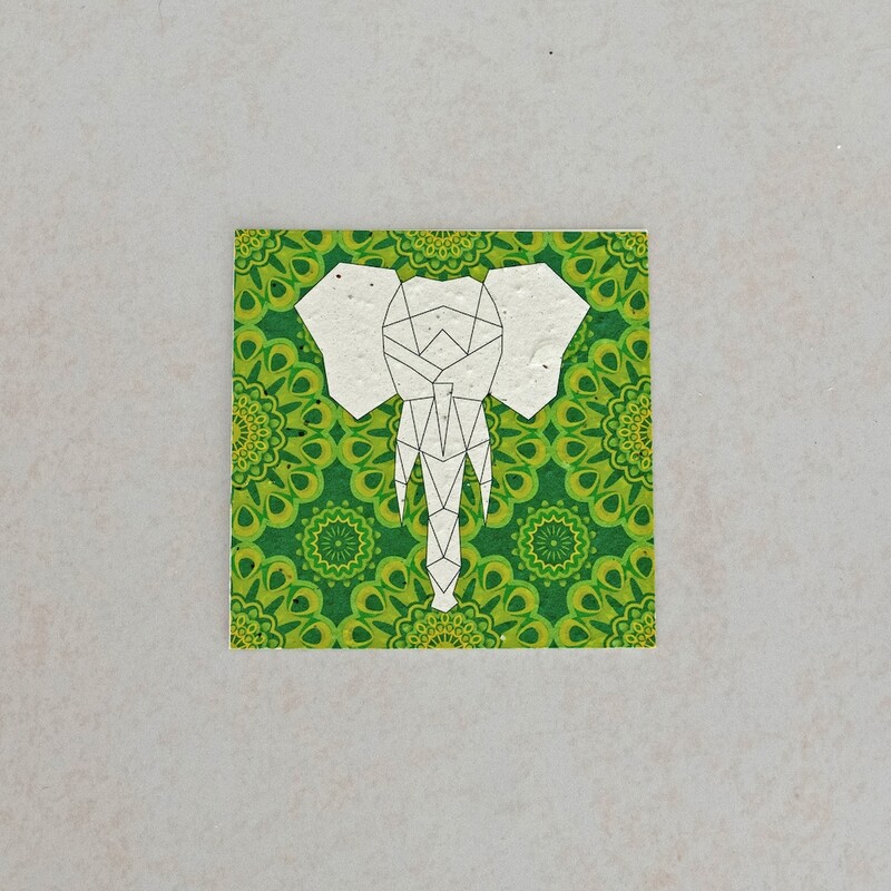 Square Card - Elephant