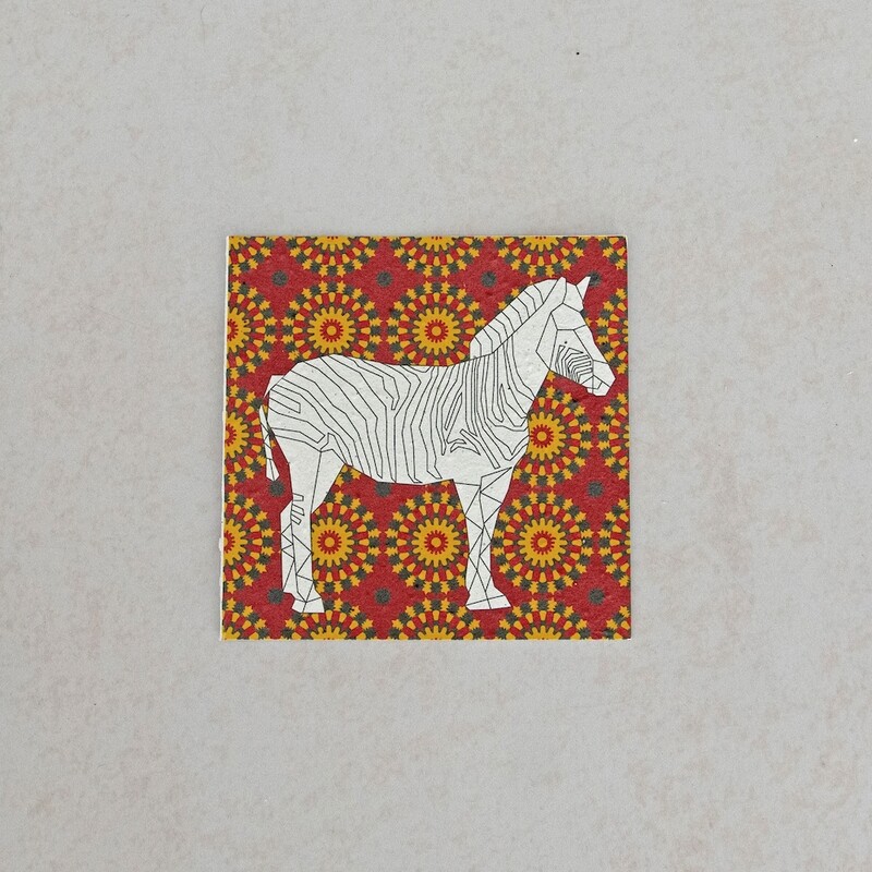 Square Card - Zebra