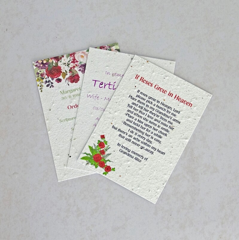 Funeral Flyers Double Side Print 100mm x 140mm